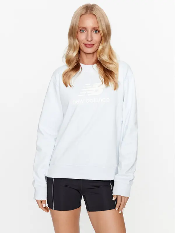 New Balance New Balance Majica dugih rukava Essentials Stacked Logo French Terry Crewneck WT31532 Plava Regular Fit