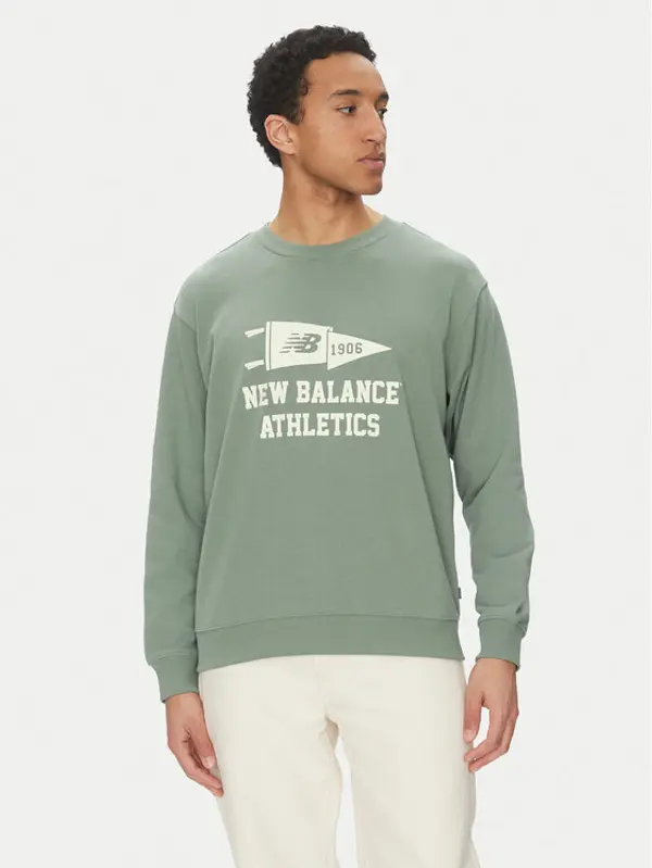 New Balance New Balance Majica dugih rukava MT51929DKJ Zelena Relaxed Fit