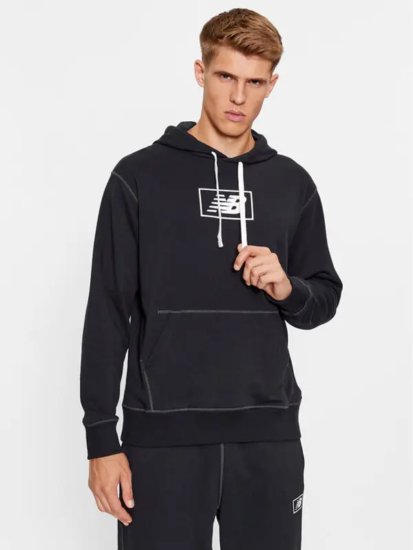 New Balance New Balance Majica dugih rukava NB Essentials Hoodie MT33508 Crna Regular Fit