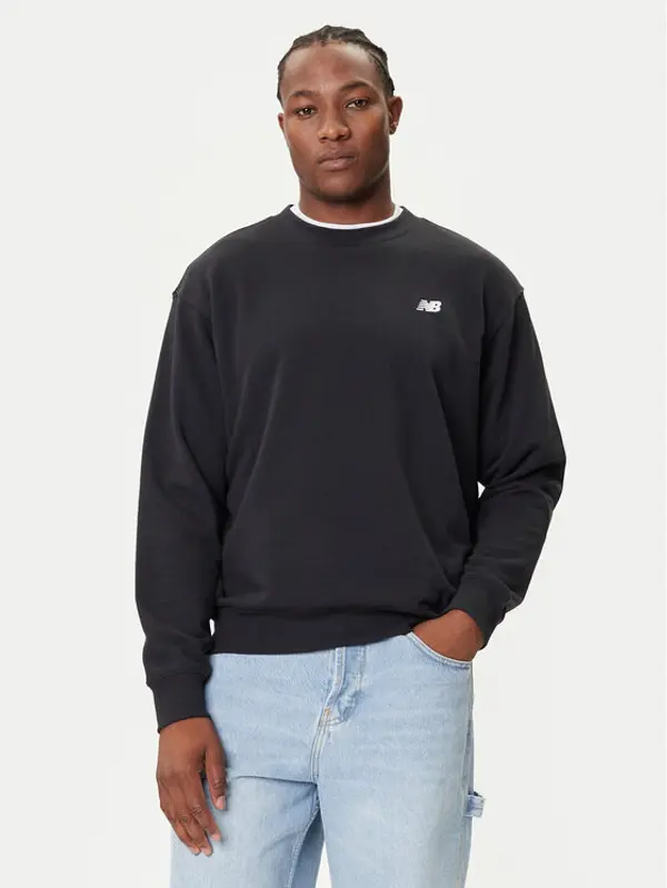 New Balance New Balance Majica dugih rukava Small Logo MT41507 Crna Relaxed Fit