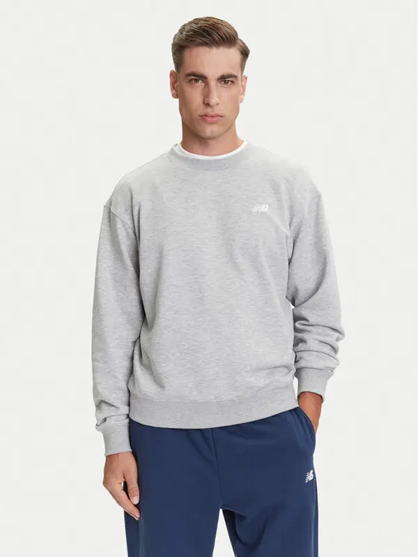 New Balance New Balance Majica dugih rukava Small Logo MT41507 Siva Relaxed Fit