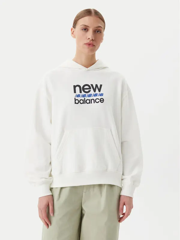 New Balance New Balance Majica dugih rukava Sport Graphic WT51519 Bijela Relaxed Fit