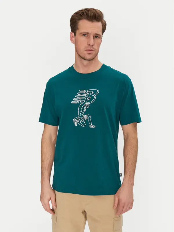New Balance New Balance T-shirt MT51978 Zelena Relaxed Fit