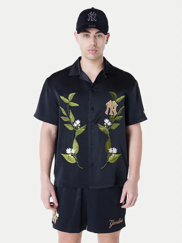 new era New Era Košulja New York Yankees Floral Revere 60596374 Crna Regular Fit