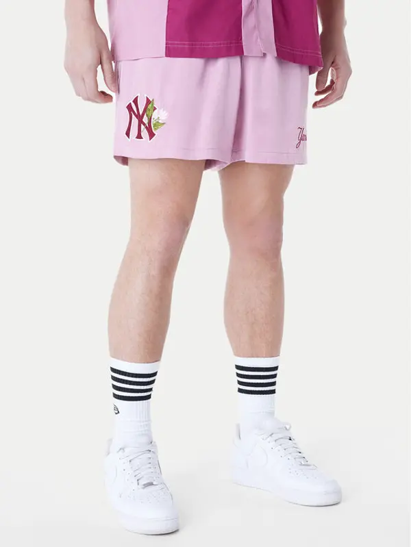 new era New Era Sportske kratke hlače New York Yankees MLB Woven 60596377 Ružičasta Regular Fit