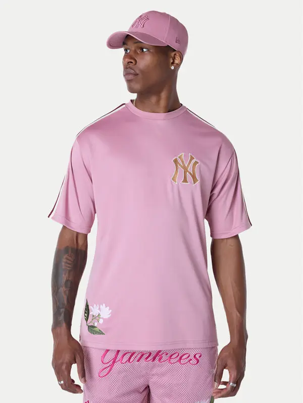 new era New Era T-shirt New York Yankees MLB Floral 60596338 Ružičasta Regular Fit