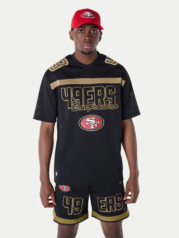 new era New Era T-shirt Saf49E Mesh Graphic Jersey 60596390 Crna Regular Fit