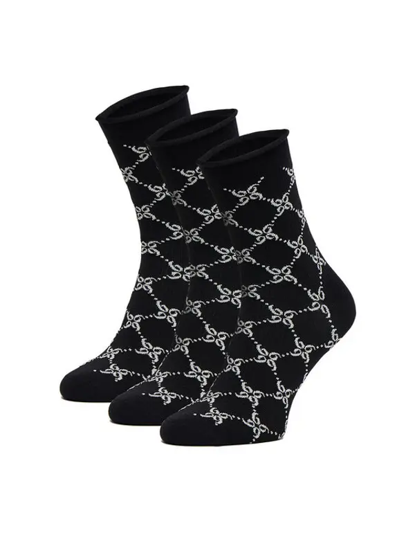 Nine West Nine West Duge čarape CEO_BR_NW_Silver_01_Z_AW25 (3 PACK) Crna