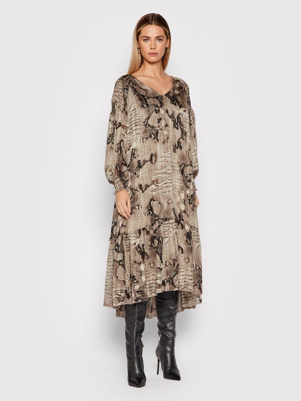 Nissa Nissa Haljina za svaki dan RZ12519 Smeđa Regular Fit