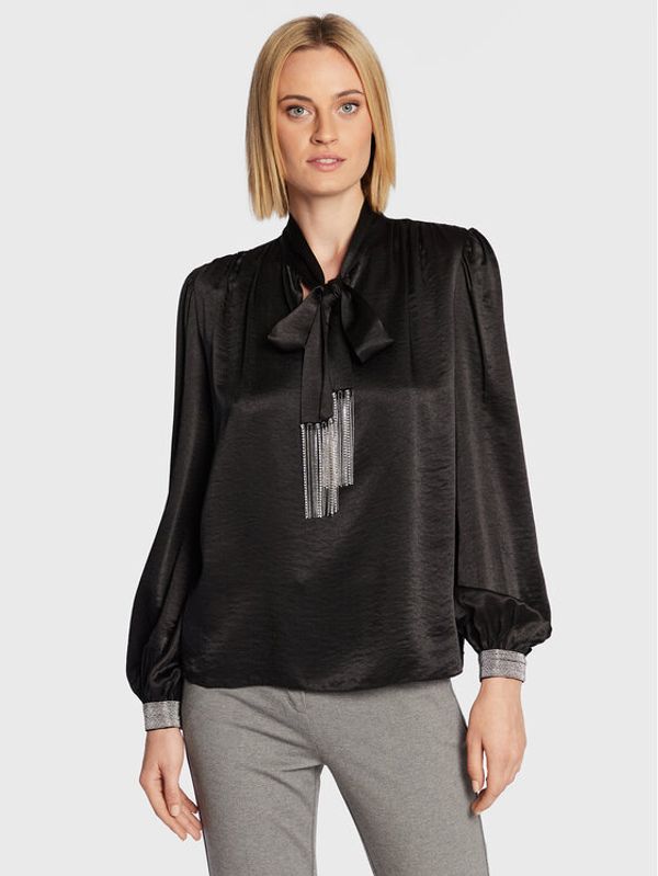 Nissa Nissa Majica TOP13614 Crna Regular Fit