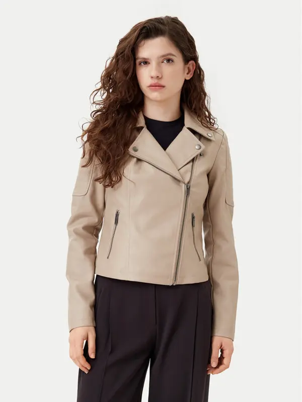 Noisy May Noisy May Jakna od imitacije kože Rebel 27000741 Bež Slim Fit