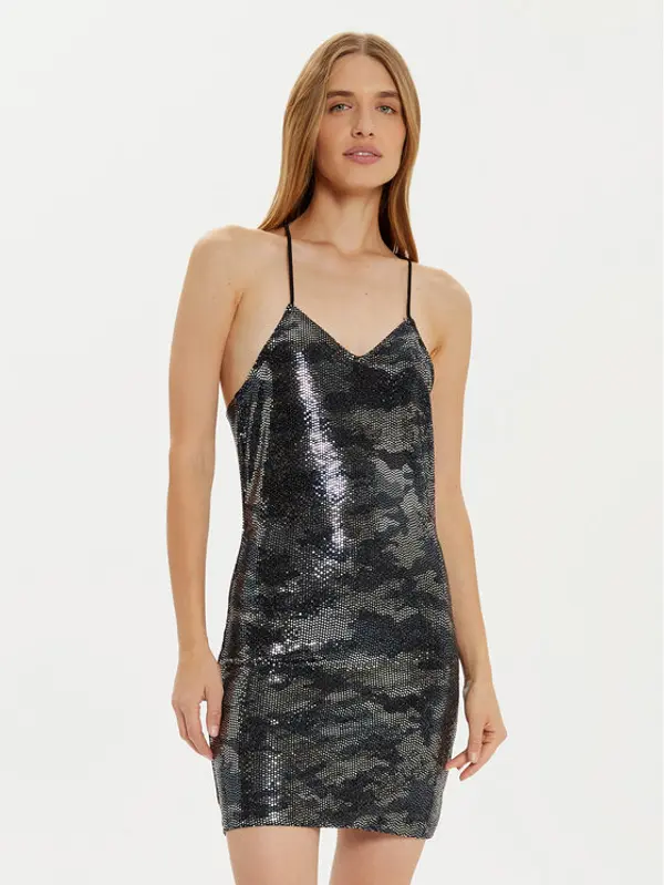 Noisy May Noisy May Koktel haljina Shimmer 27032000 Crna Slim Fit