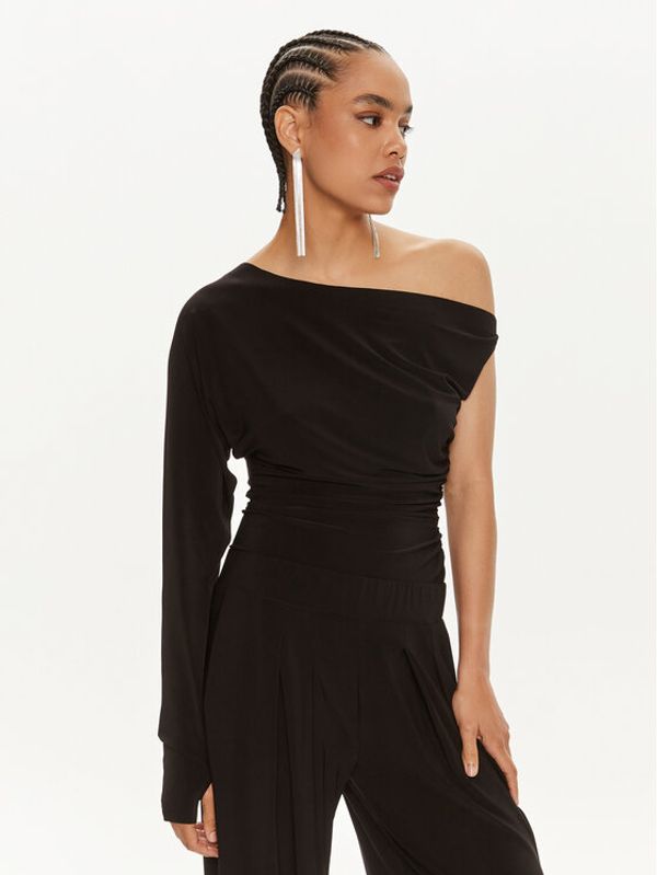 NORMA KAMALI NORMA KAMALI Majica KK4236PLC85001 Crna Slim Fit