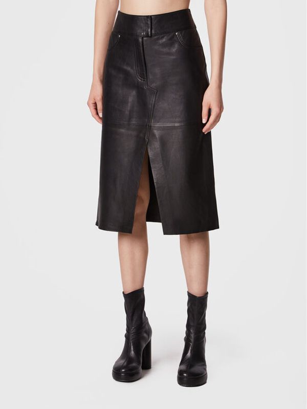 Notes Du Nord Notes Du Nord Kožna suknja Emma 12806 Crna Slim Fit