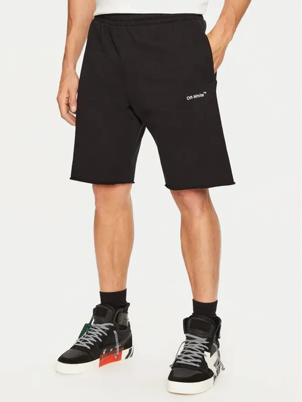 Off-White Off-White Sportske kratke hlače OMCI006S22FLE0151001 Crna Regular Fit