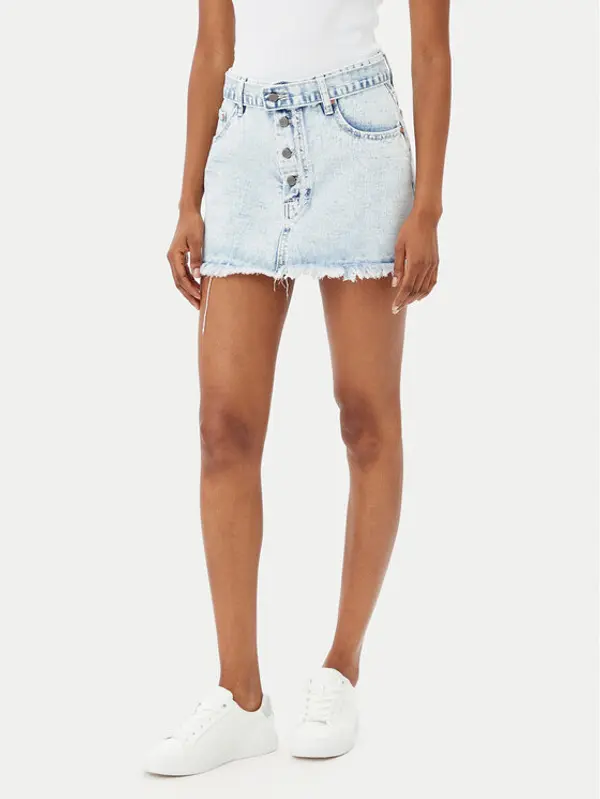 One Teaspoon One Teaspoon Jeans suknja Max Belted 26973 Plava Regular Fit