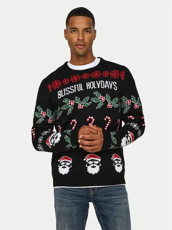 Only & Sons Only & Sons Džemper Xmas 22031171 Crna Regular Fit