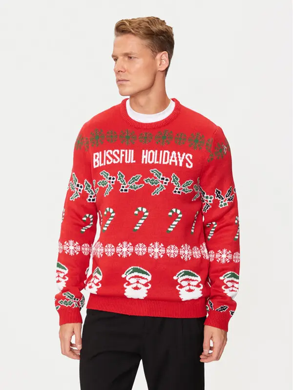 Only & Sons Only & Sons Džemper Xmas 22031171 Crvena Regular Fit