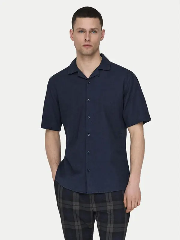 Only & Sons Only & Sons Košulja Caiden 22025116 Tamnoplava Slim Fit