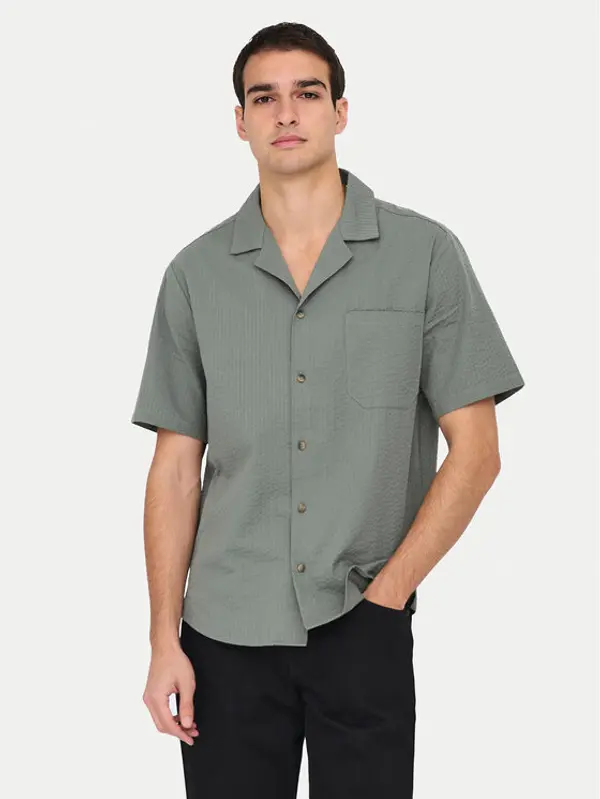 Only & Sons Only & Sons Košulja Eye Resort 22030342 Zelena Relaxed Fit