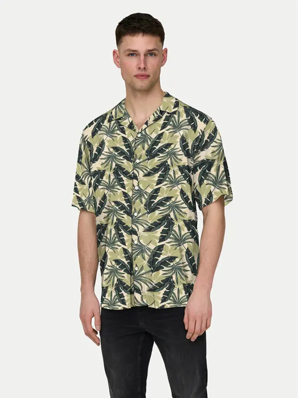 Only & Sons Only & Sons Košulja Wayne 22028616 Zelena Regular Fit