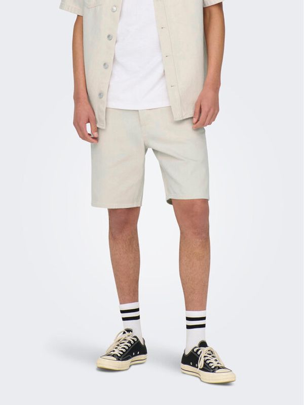 Only & Sons Only & Sons Kratke traperice Edge 22026558 Écru Regular Fit