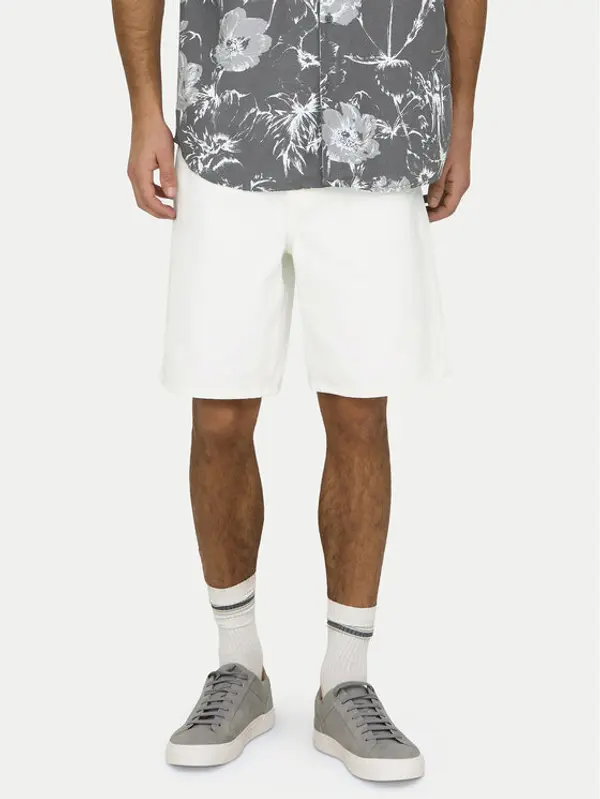 Only & Sons Only & Sons Kratke traperice Fade 22031662 Bijela Loose Fit