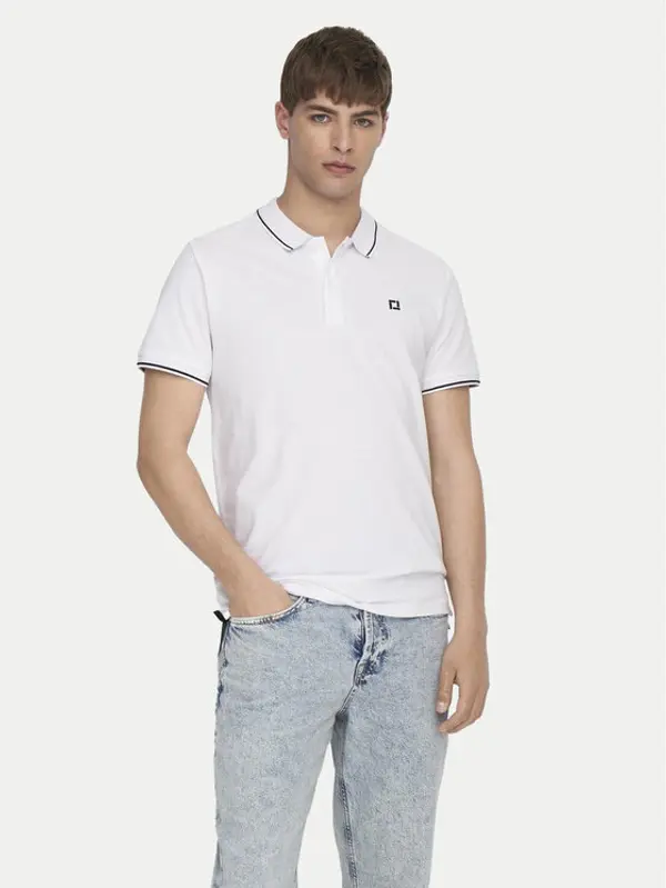 Only & Sons Only & Sons Polo Fletcher 22024827 Bijela Regular Fit