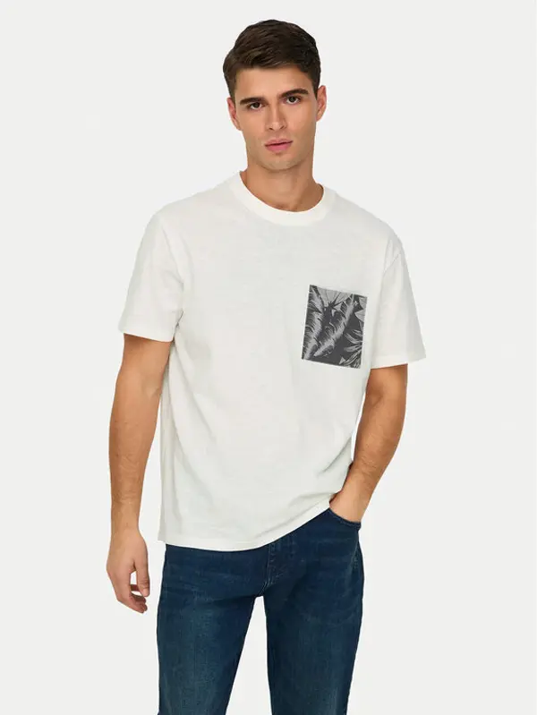Only & Sons Only & Sons T-shirt 22025286 Bijela Regular Fit