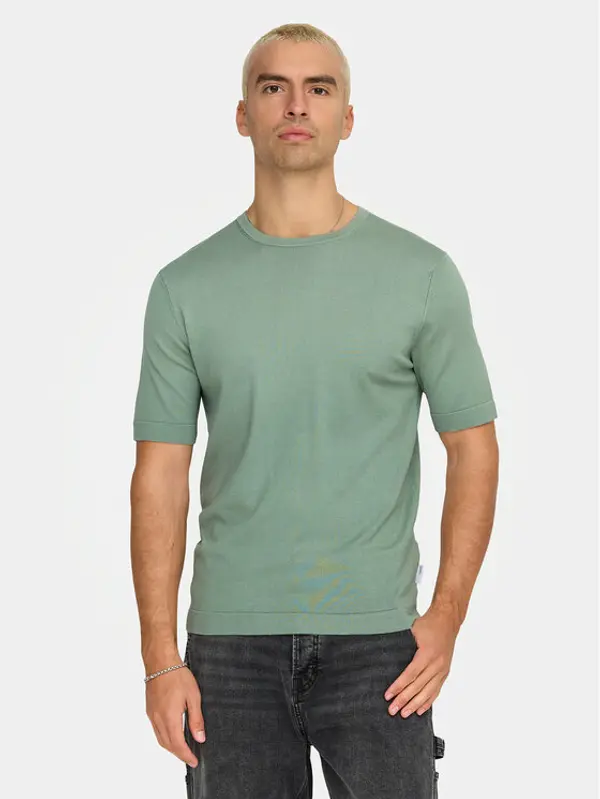 Only & Sons Only & Sons T-shirt Wyler 22022928 Zelena Regular Fit