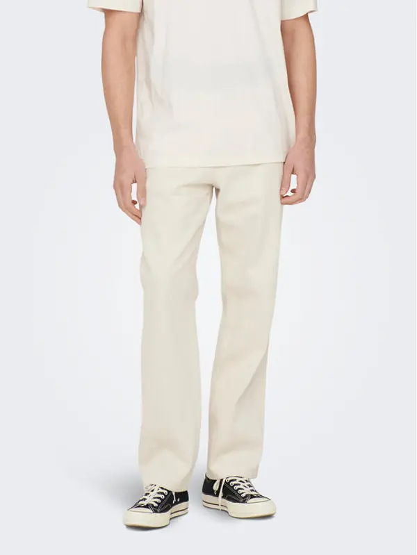 Only & Sons Only & Sons Traperice 22025917 Bijela Loose Fit