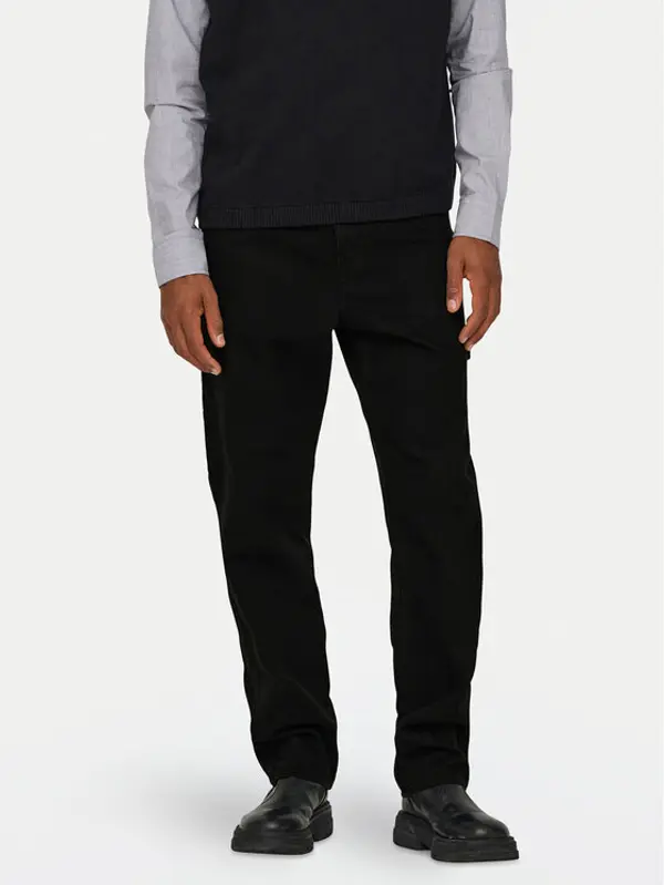 Only & Sons Only & Sons Traperice 22030974 Crna Straight Fit