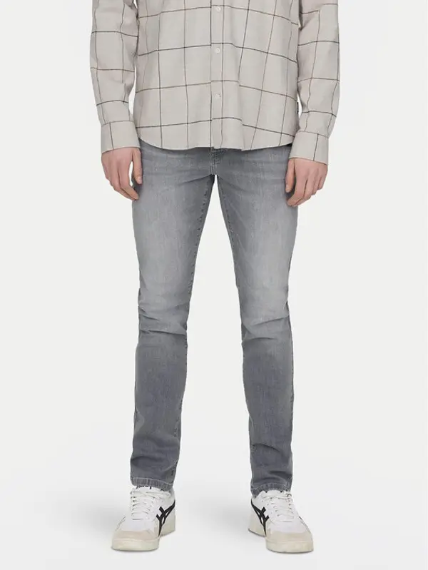 Only & Sons Only & Sons Traperice Loom 22028265 Siva Slim Fit