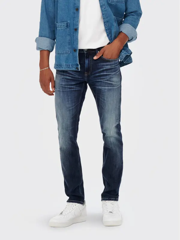 Only & Sons Only & Sons Traperice Weft 22023251 Tamnoplava Regular Fit