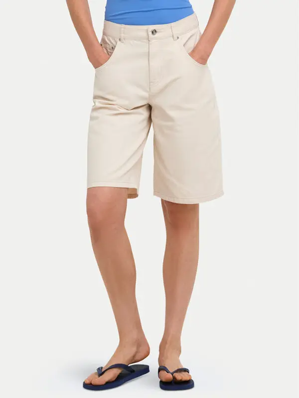 Only ONLY Bermude Mate 15374734 Krem Loose Fit