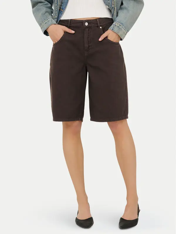 Only ONLY Bermude Mate 15374734 Smeđa Loose Fit