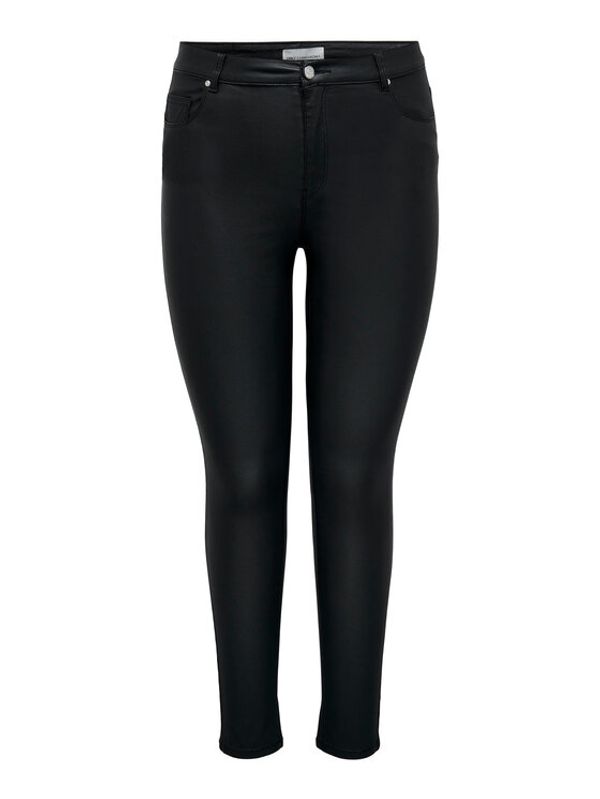 ONLY Carmakoma ONLY Carmakoma Hlače od imitacije kože 15301278 Crna Skinny Fit
