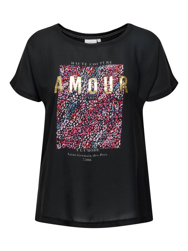 ONLY Carmakoma ONLY Carmakoma T-shirt 15295539 Crna Regular Fit