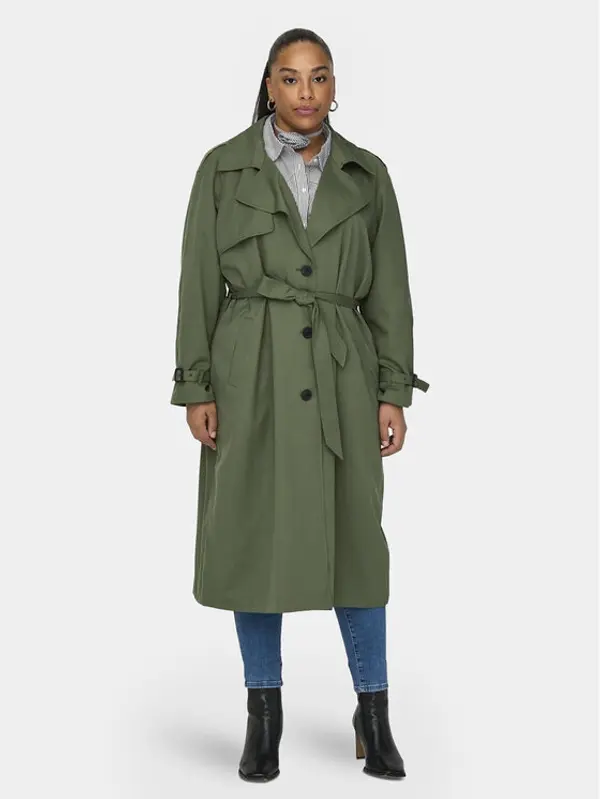 ONLY Carmakoma ONLY Carmakoma Trench Chloe 15310056 Zelena Regular Fit