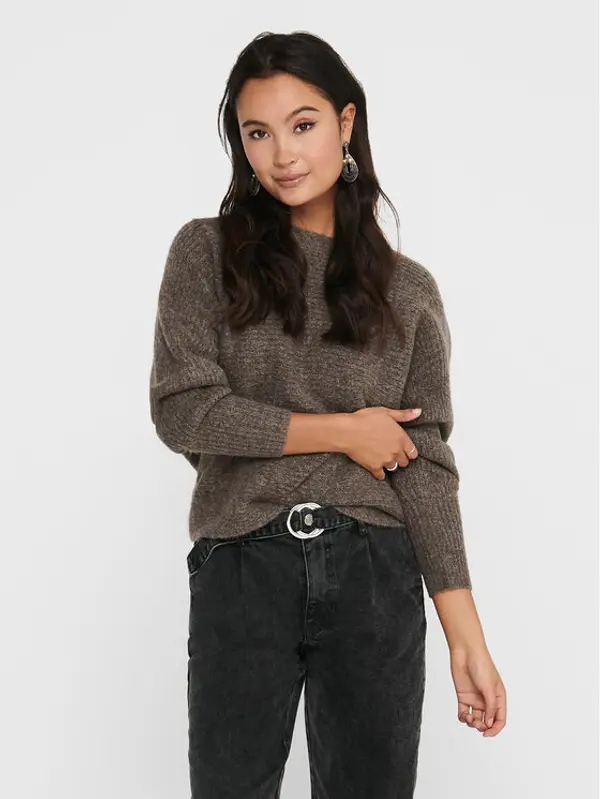 Only ONLY Džemper 15168705 Smeđa Regular Fit