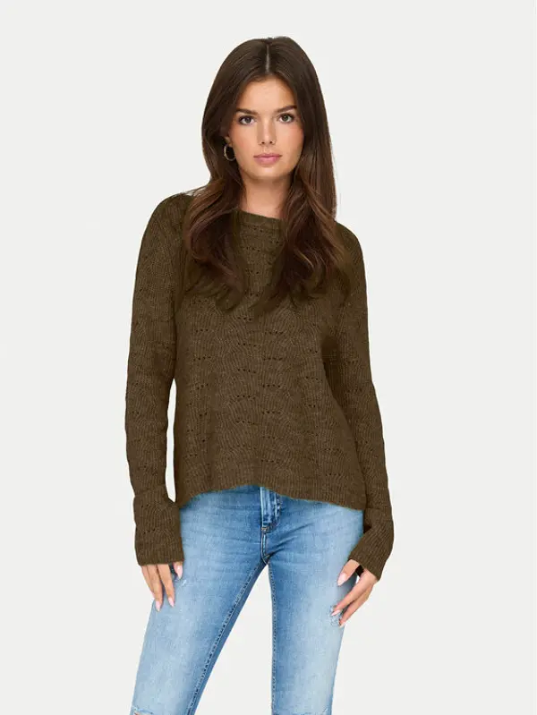 Only ONLY Džemper 15234745 Smeđa Regular Fit