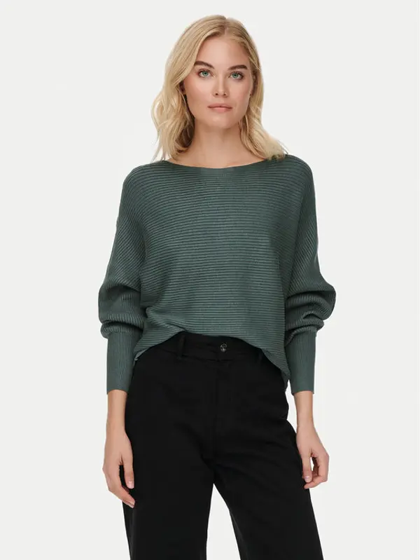 Only ONLY Džemper Adaline 15226298 Zelena Relaxed Fit