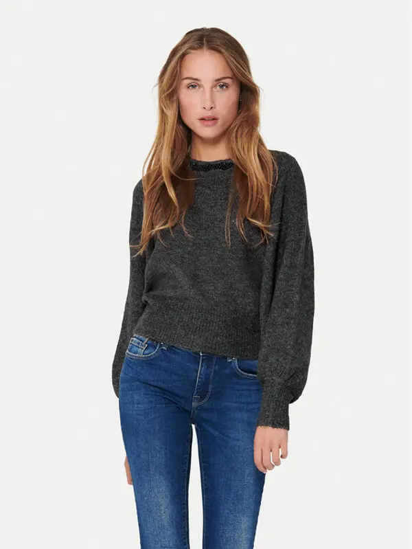 Only ONLY Džemper Elsa 15210667 Siva Regular Fit