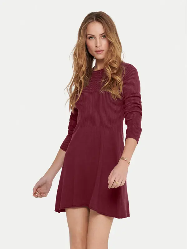 Only ONLY Džemper haljina Alma 15185761 Tamnocrvena Regular Fit