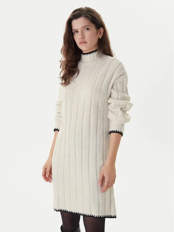 Only ONLY Džemper haljina Chick Stitch 15366020 Bež Loose Fit
