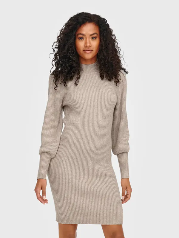 Only ONLY Džemper haljina Katia 15232502 Bež Comfort Fit