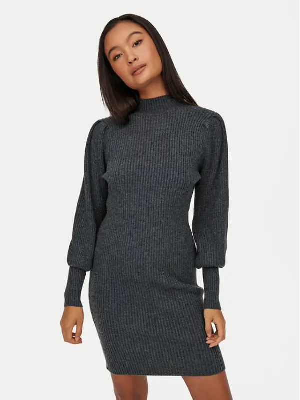 Only ONLY Džemper haljina Katia 15232502 Siva Comfort Fit