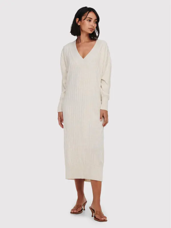 Only ONLY Džemper haljina New Tessa 15236372 Bež Regular Fit