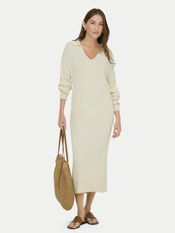 Only ONLY Džemper haljina Tessa 15353117 Bež Regular Fit