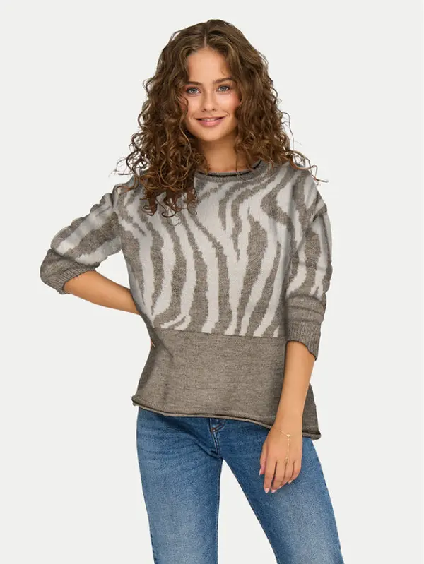 Only ONLY Džemper Jade 15294969 Smeđa Regular Fit